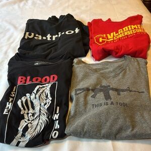 Lot of 4 Grunt Style  100% Cotton Tees T-shirts  Size XL Patriot Patriotic